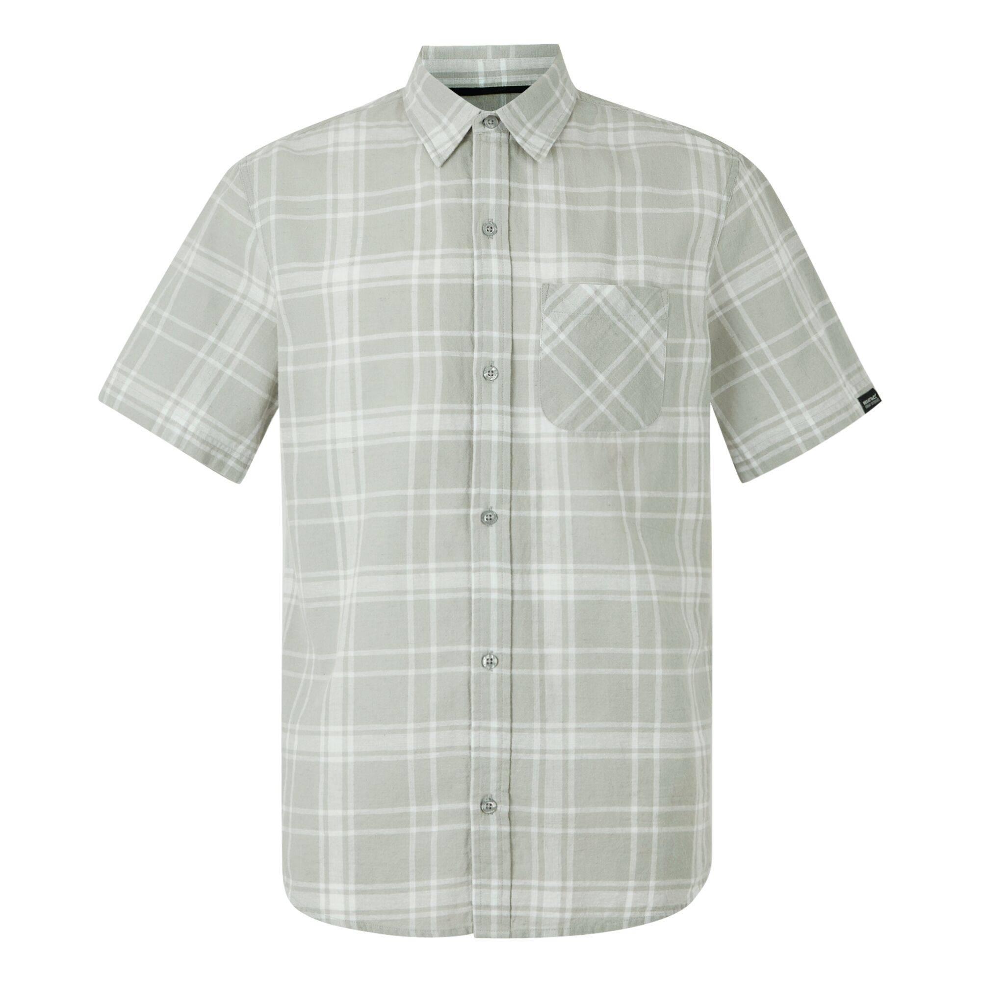 Mens Loran Checked Shirt (Silver Grey) 1/4
