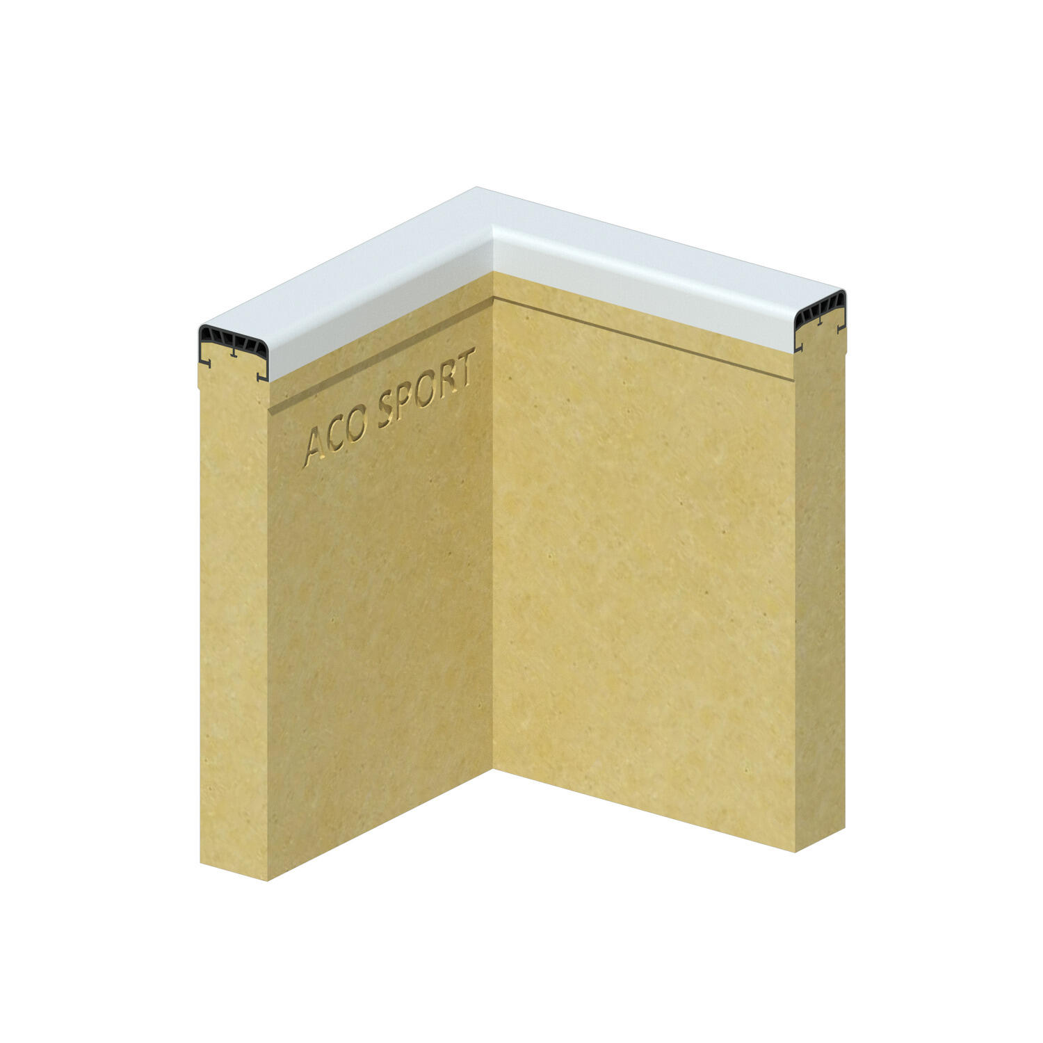 ACOR Elastic Randstein-Winkel Gummi COEX 25x6x40 cm, Weiß Leichtathletik Unisex