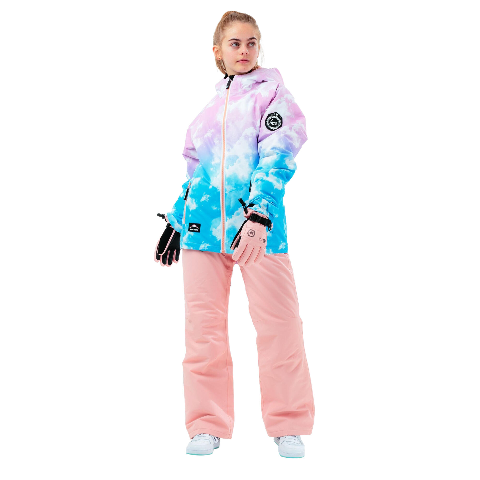 HYPE Childrens/Kids Snow Clouds Ski Jacket (Purple/Blue/White)