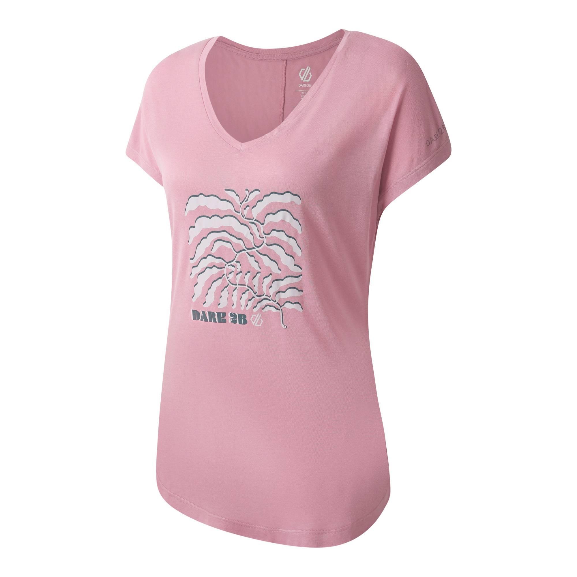 Womens/Ladies Serene Leaves TShirt (Lilas) 3/4