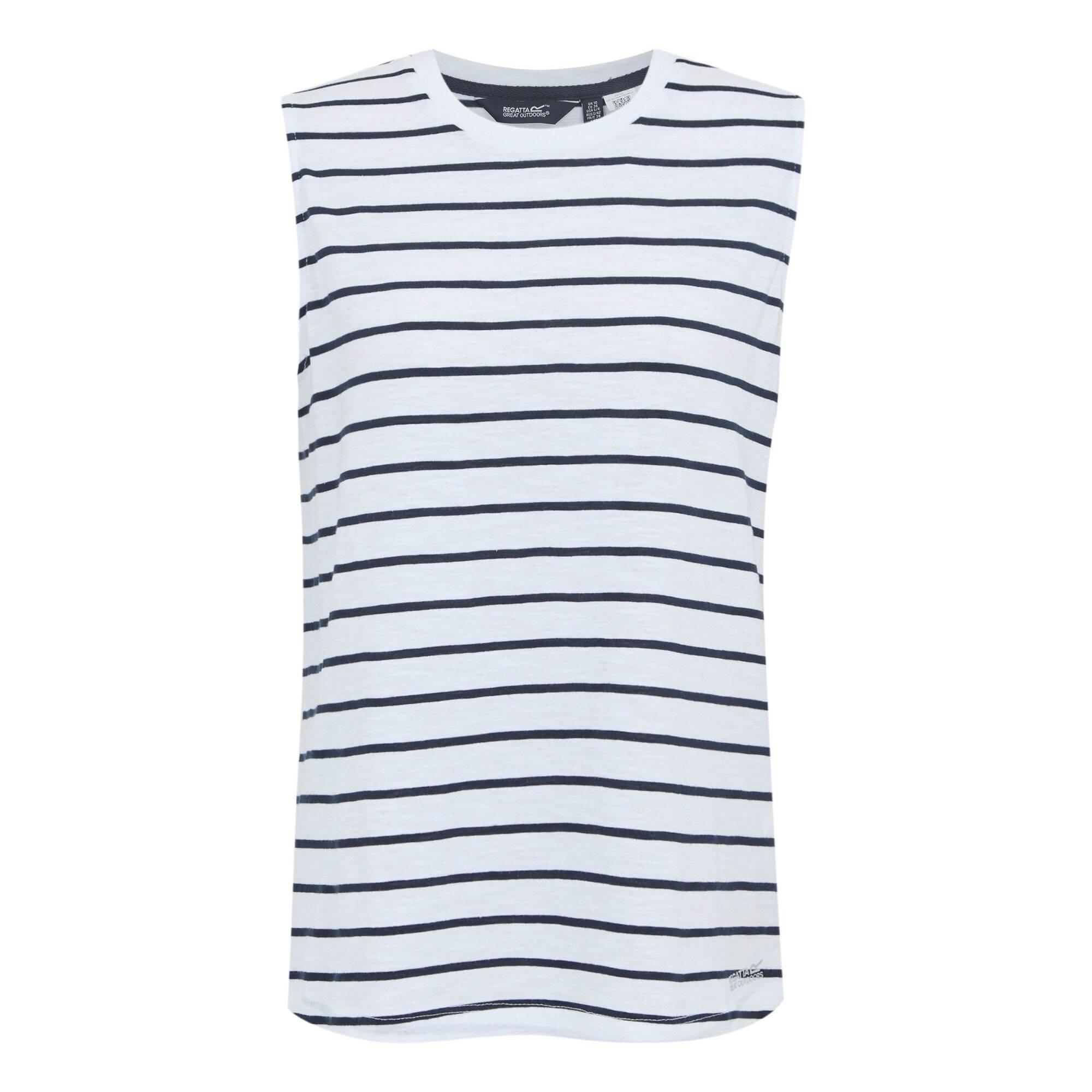 Womens/Ladies Fariene Striped Sleeveless Top (White/Navy) 1/4