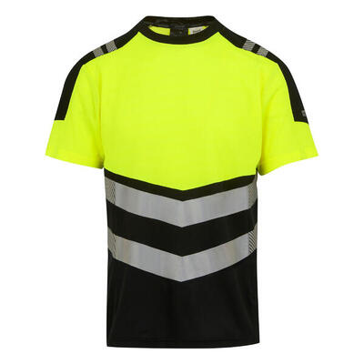 Heren highvis tshirt (zwart/geel)