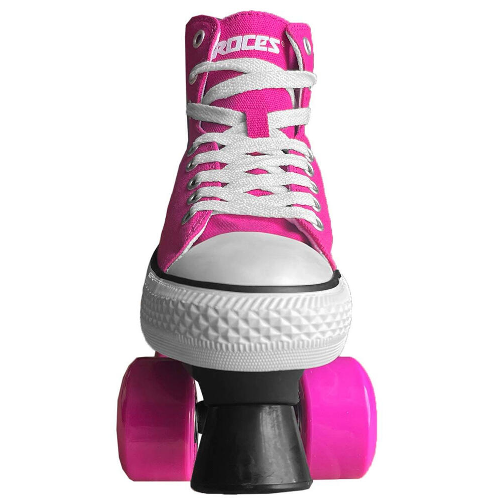 Patins à Roulettes Quad Roces Chuck - Taille UK 5, Couleur Noir Et Blanc, Style Classique Toile