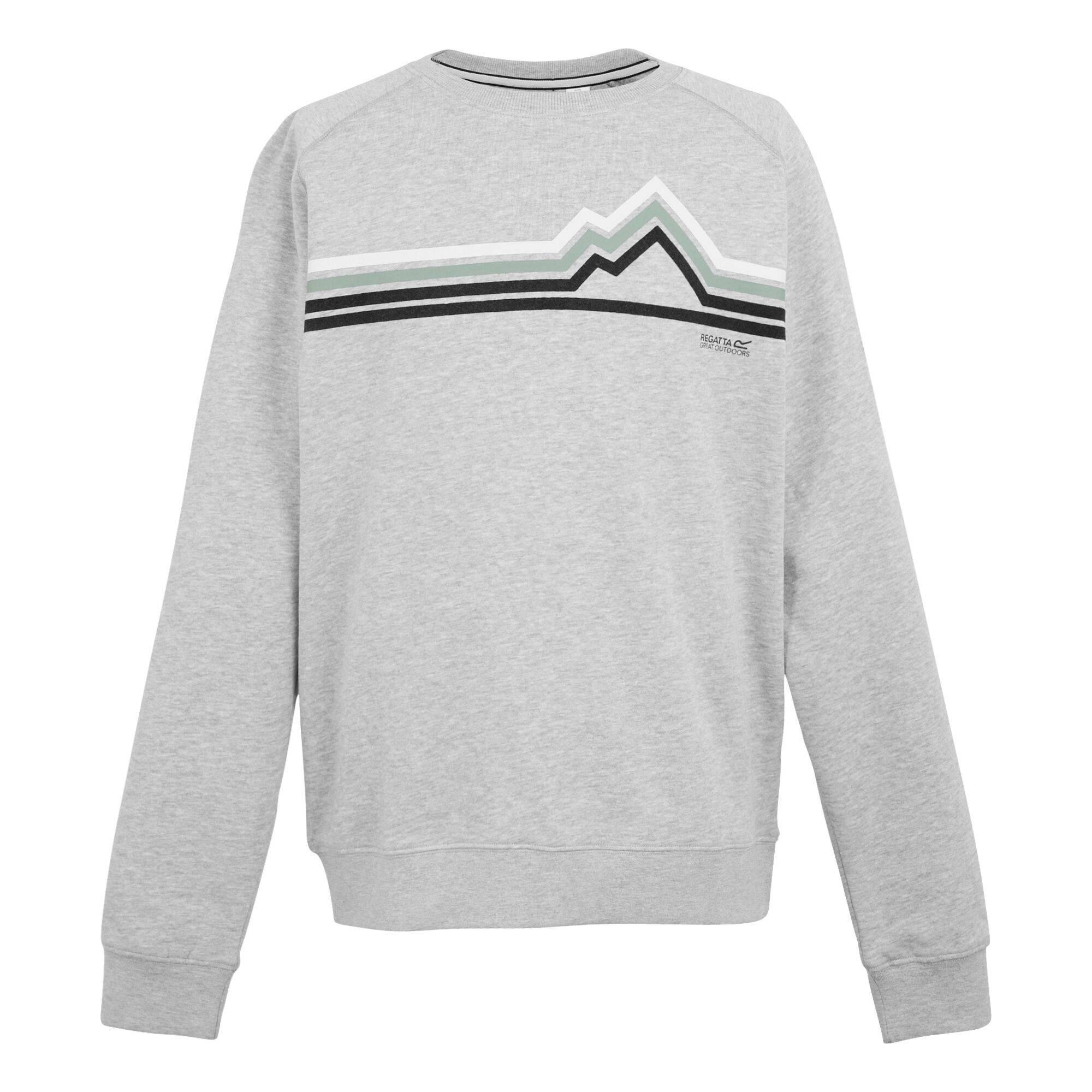 Mens Nithsdale Linear Mountain Crew Neck Sweatshirt (Grey Marl) 1/4