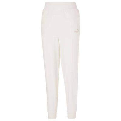 Dames ess+ geborduurde joggingbroek hoge taille (beige/crème)