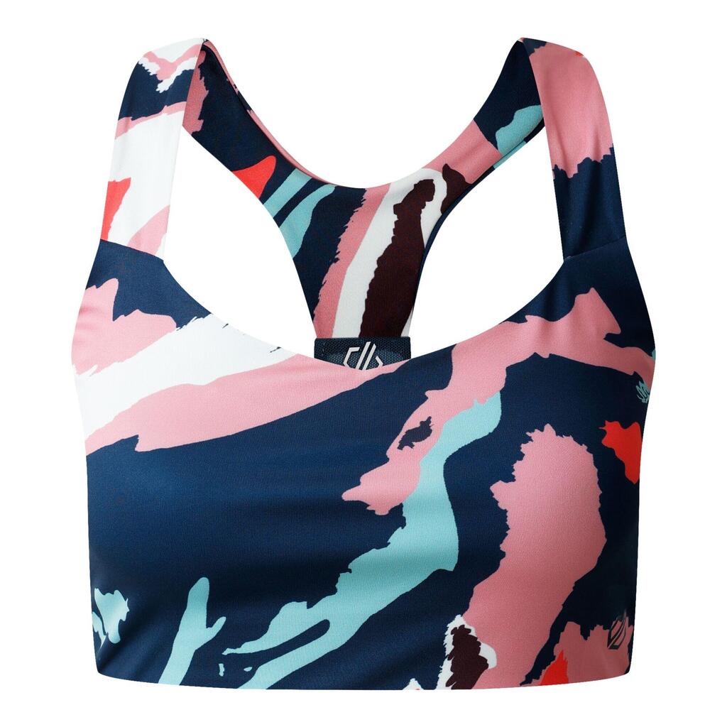 Womens/Ladies Marble Swirl Sports Bra (Light Pink/White/Navy)
