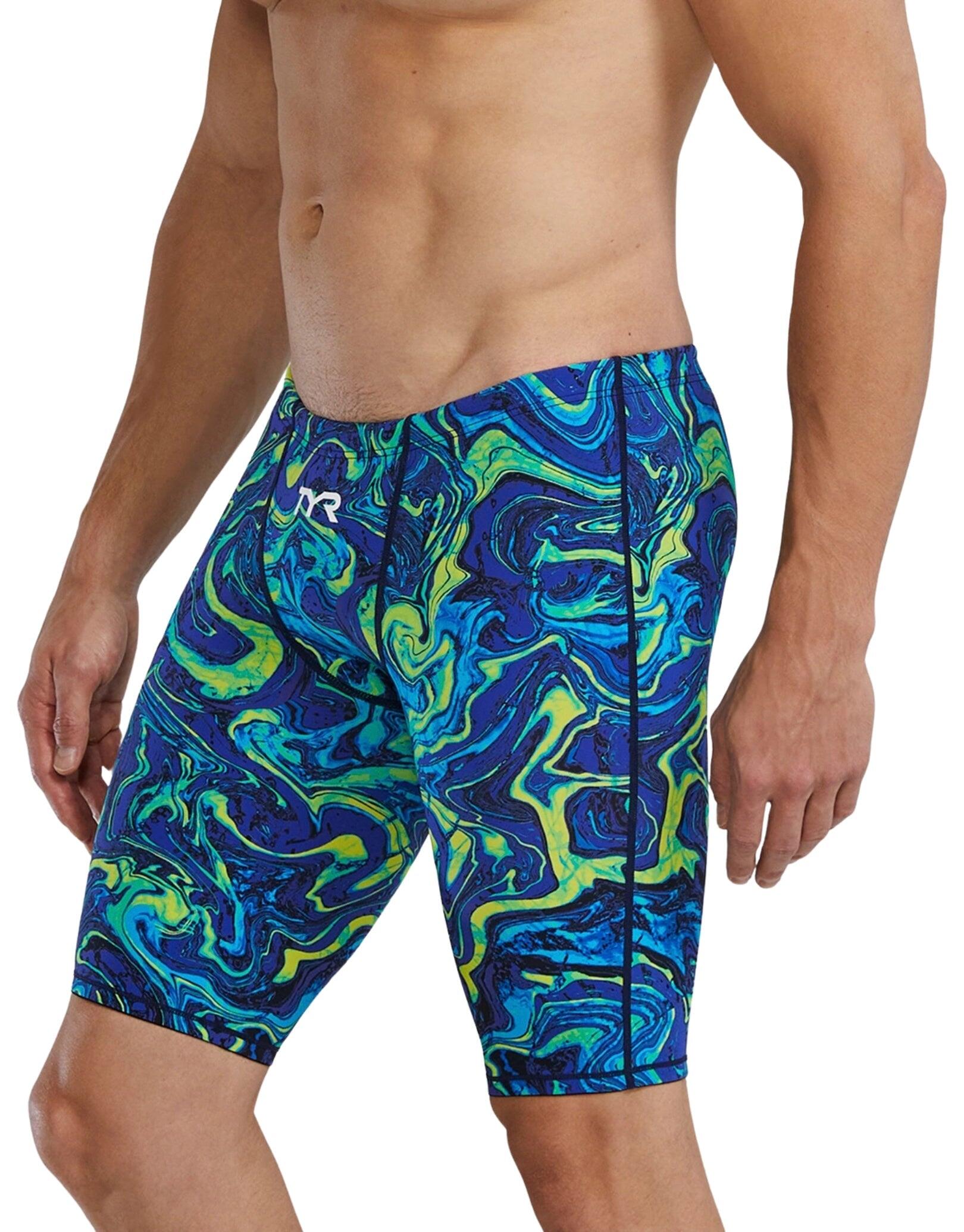 TYR Thresher Hyperblitz Swim Jammer Limited Edition- Blue/Green 4/5
