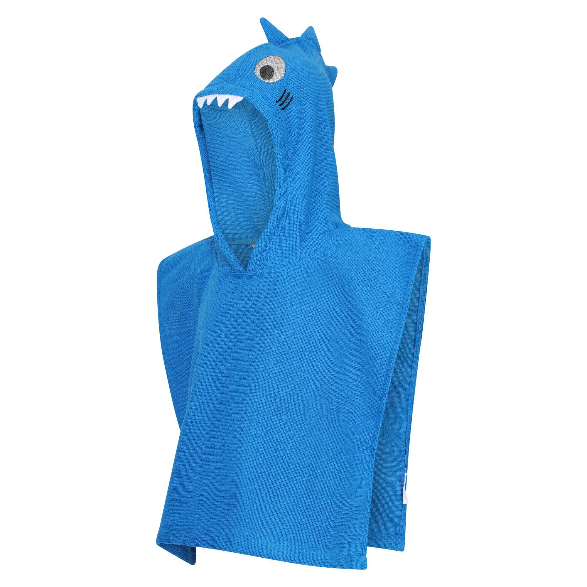 "Bubbles The Shark" Handtuch mit Kapuze für Kinder Hawaii-Blau 3/5