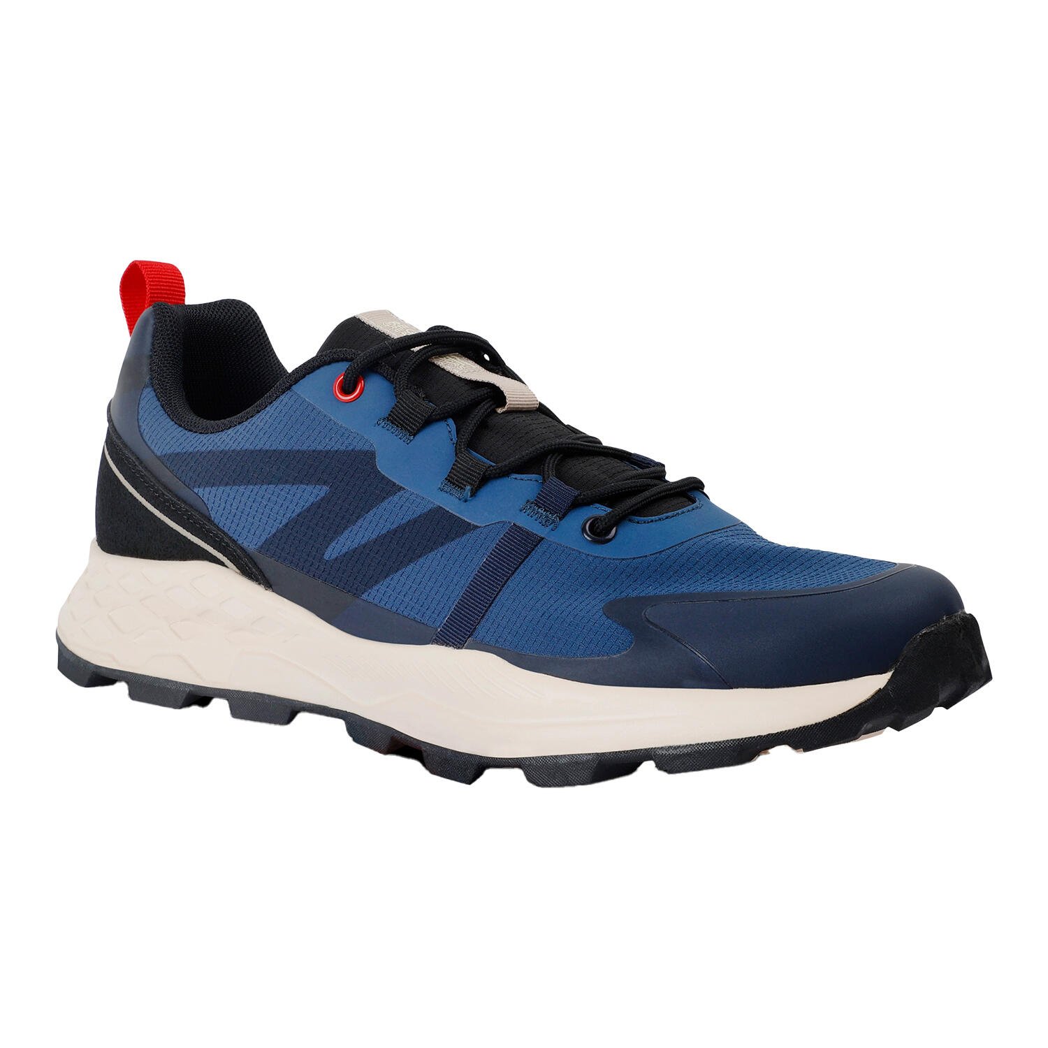 navy blue / red