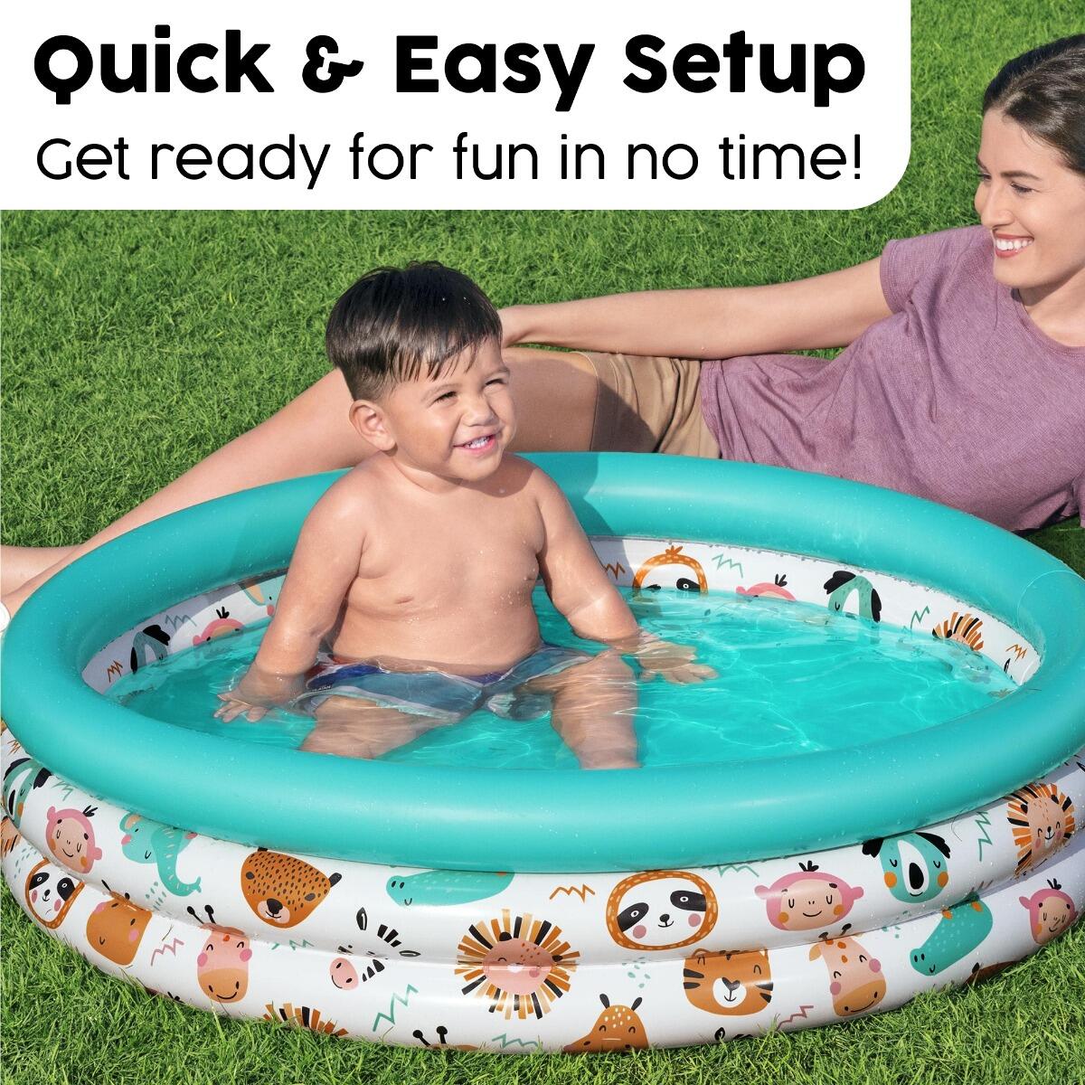 Bestway Safari Pals Kids Paddling Pool, Inflatable Paddling Pool, Kiddie Pool 3/6