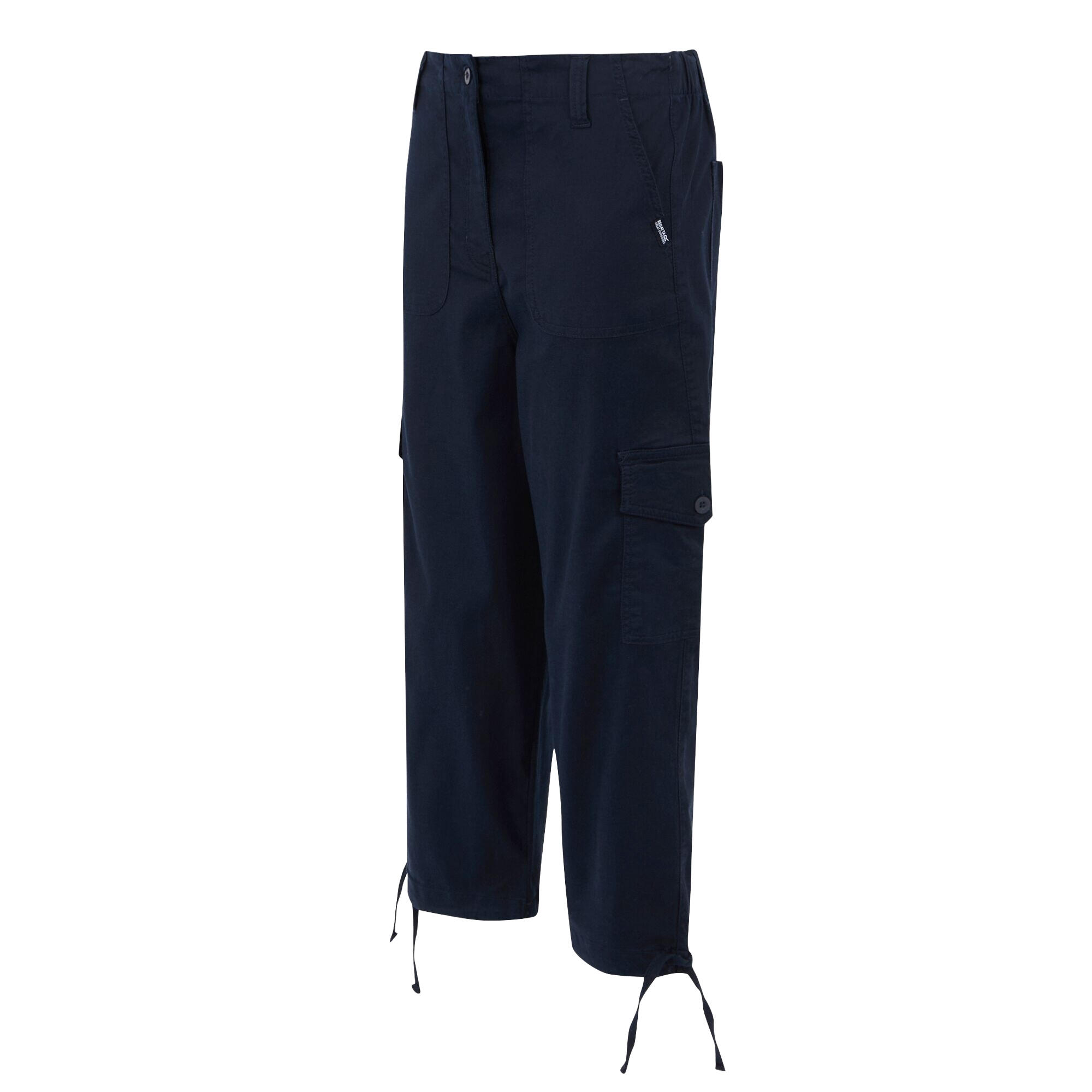 Womens/Ladies Shorebella Capri Trousers (Navy) 3/5