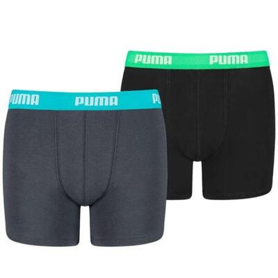 Jongens basis boxershorts (set van 2) (zwart/grijs)