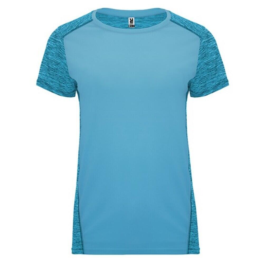 Roly - Tshirt Zolder Femme (turquoise Vif / Turquoise Chiné) - T-shirt Manches Courtes - Bleu|turquoise - 48 Xl - Decathlon