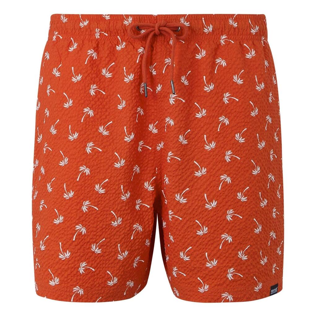 Mens Loras Palm Swim Shorts (Poppy Red)
