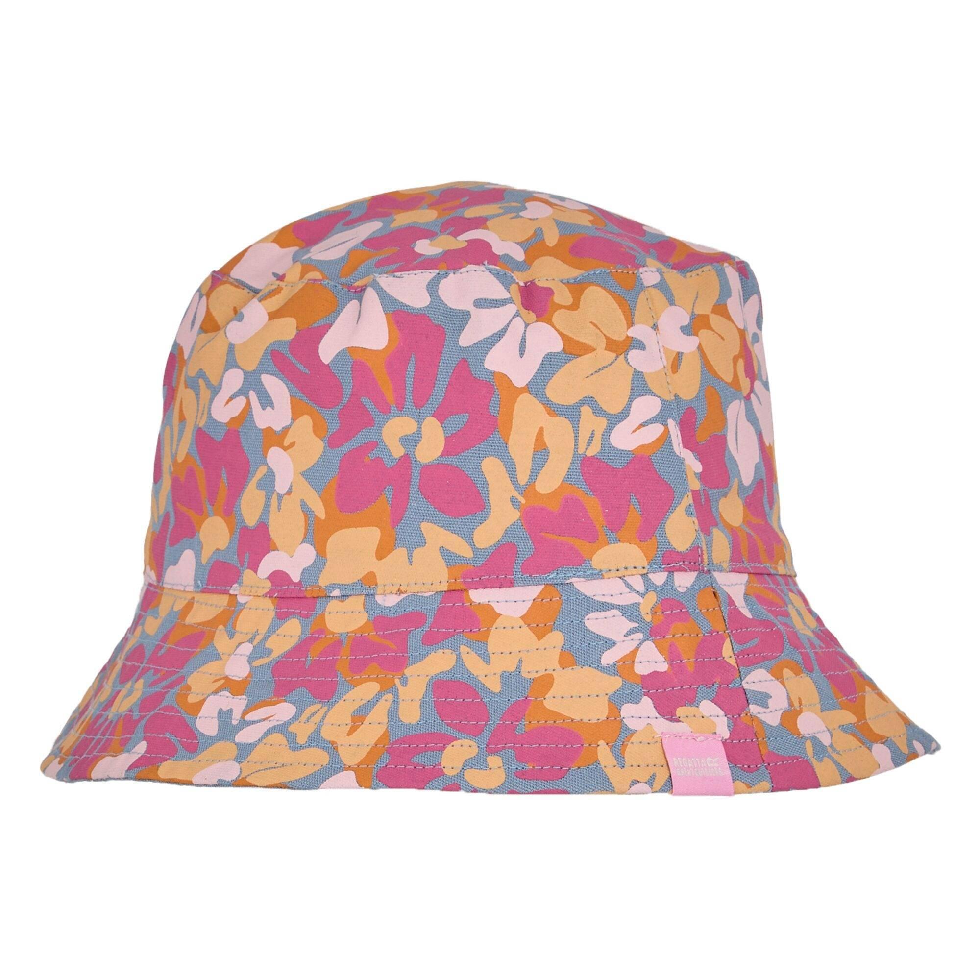 Womens/Ladies Floral Reversible Bucket Hat (Chambray Blue) 3/5
