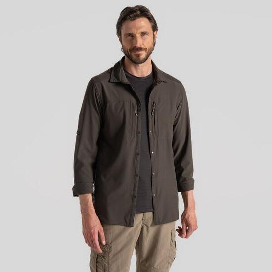 Camicia da trekking uomo Craghoppers NosiLife Pro V maniche lunghe blu