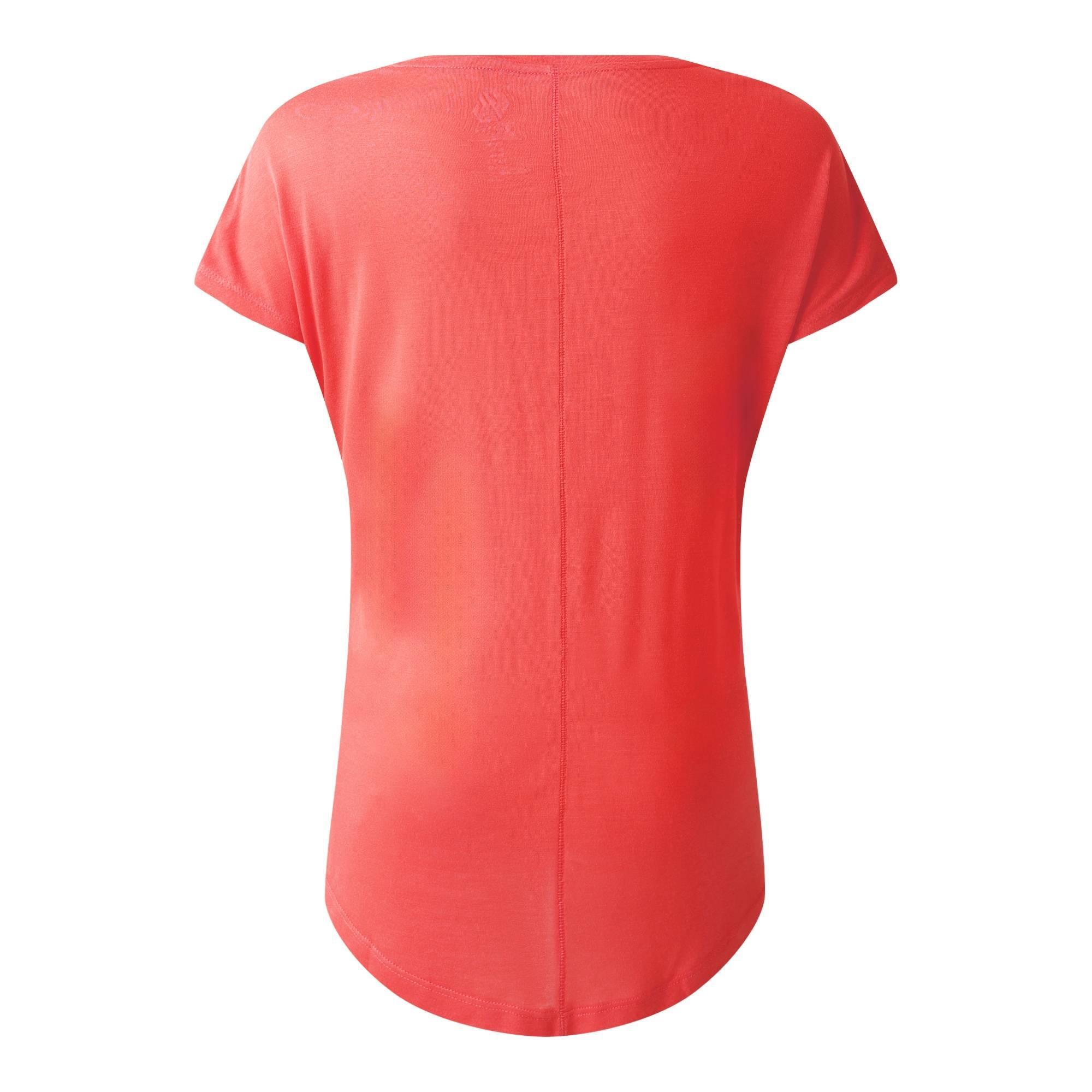 Dames Serene Bloemen TShirt (Perzikbloesem) 2/5