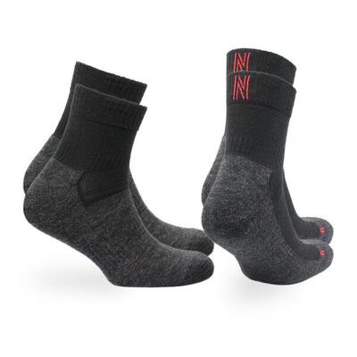 2 Paar – Wandersocken 60% Merinowolle – Anti-Blasen & Dämpfung – Leonardo QTR