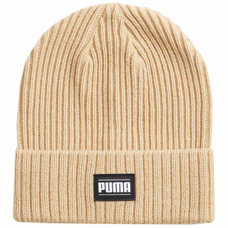 PUMA Klassieke geribde omgeslagen muts voor volwassenen (Beige/Crème)