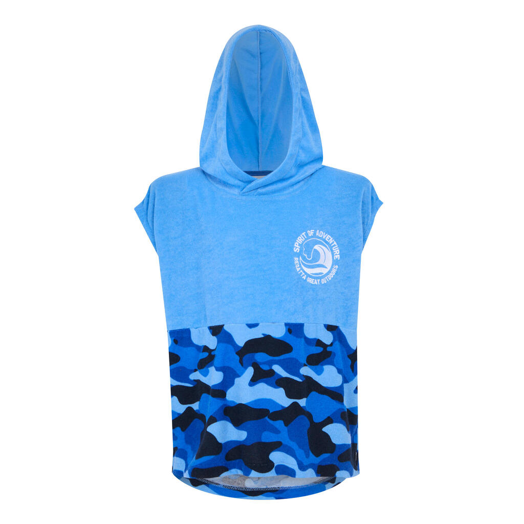 Childrens/Kids II Camo Hooded Towel (Elysium Blue)