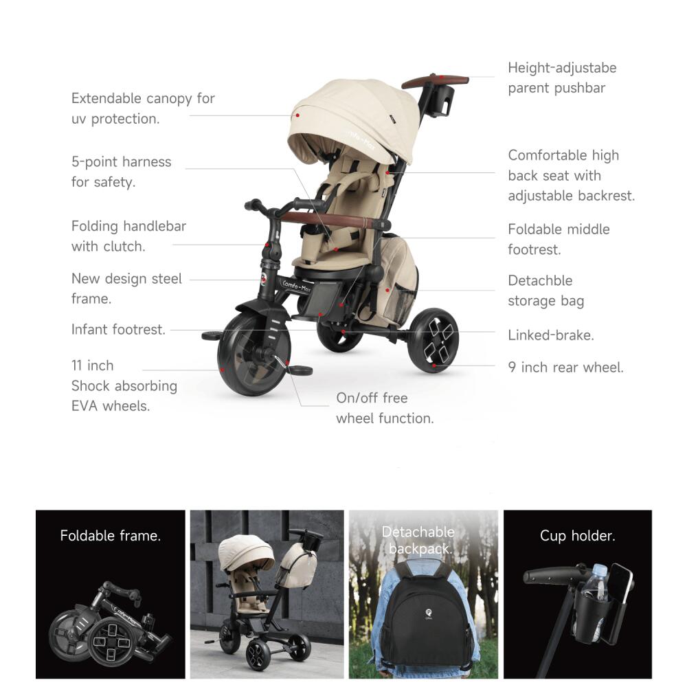 Devessport - Triciclo Evolutivo Qplay Comfo Max 8 em 1 Verde / 10-72 meses 5/7