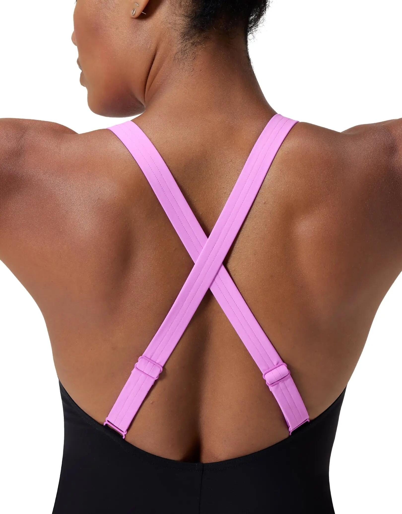 Speedo Shaping Crossback Swimsuit - Black/Pink 4/5