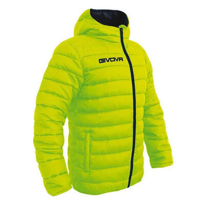 Gewatteerd jack olanda voor volwassenen (grijs/fluorescerend lime)