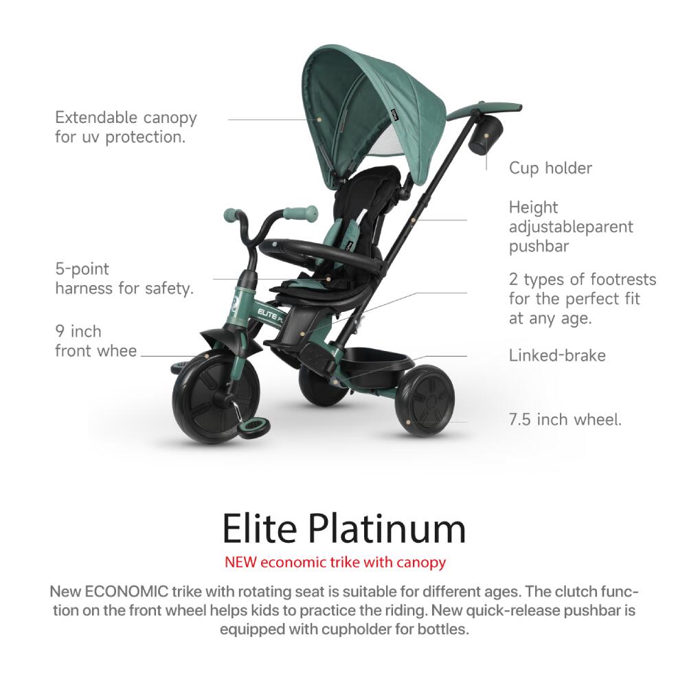 Devessport - Triciclo Evolutivo Qplay Elite Platinum 6 en 1 Gris 2/7