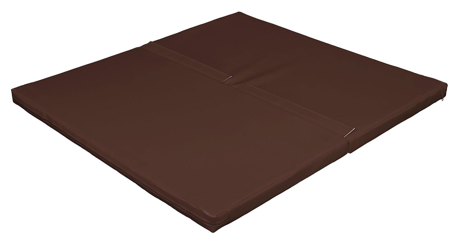 Materac dwuczęściowy z rzepami UNDERFIT 130 x 120 x 6 cm twardy brązowy 3/7