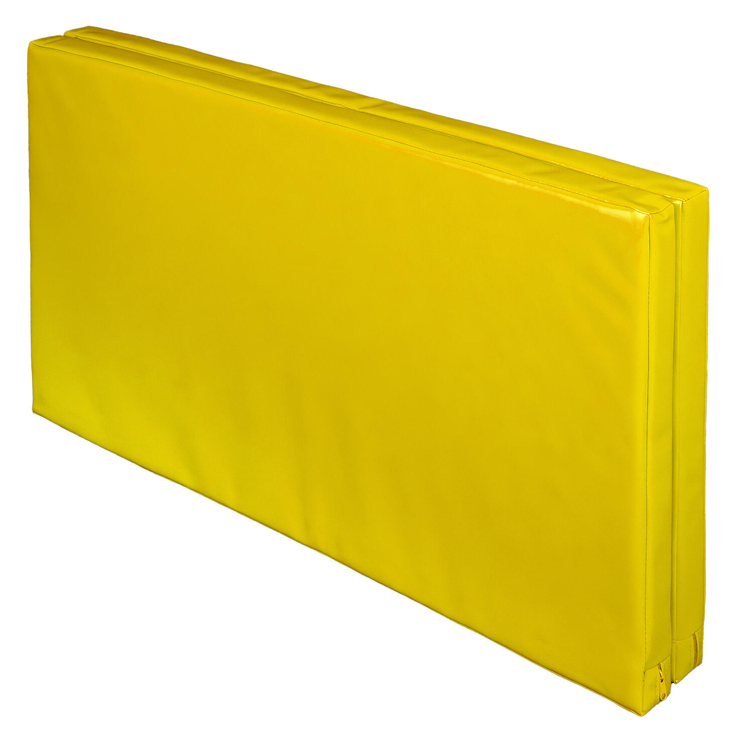 Materac dwuczęściowy z rzepami UNDERFIT 130 x 120 x 6 cm twardy żółty 4/7