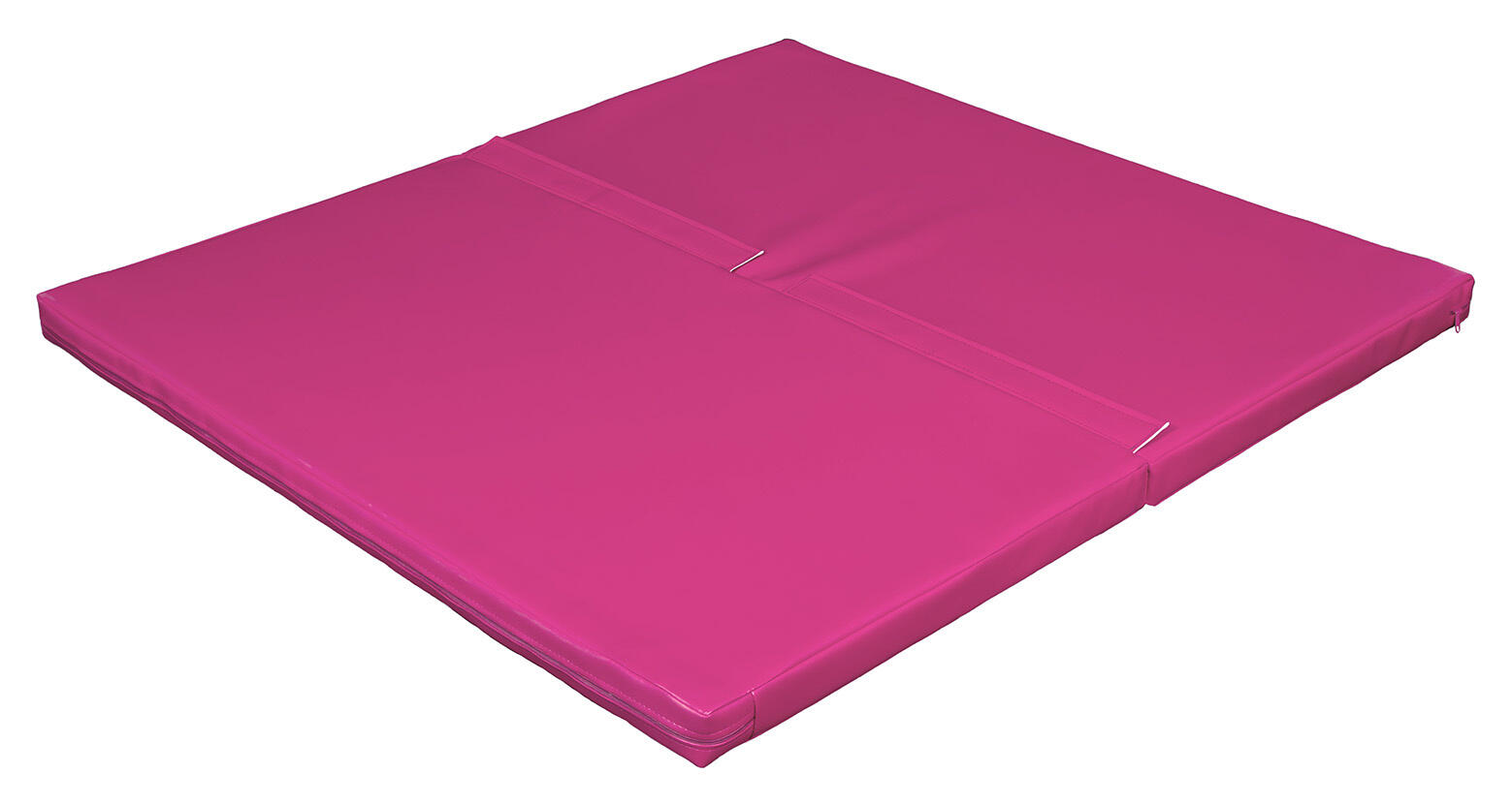 Materac dwuczęściowy z rzepami UNDERFIT 130 x 120 x 6 cm twardy różowy 3/7