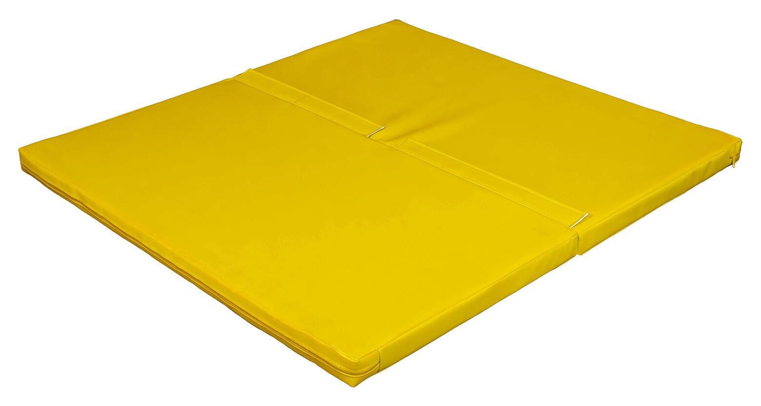 Materac dwuczęściowy z rzepami UNDERFIT 130 x 120 x 6 cm twardy żółty 2/7