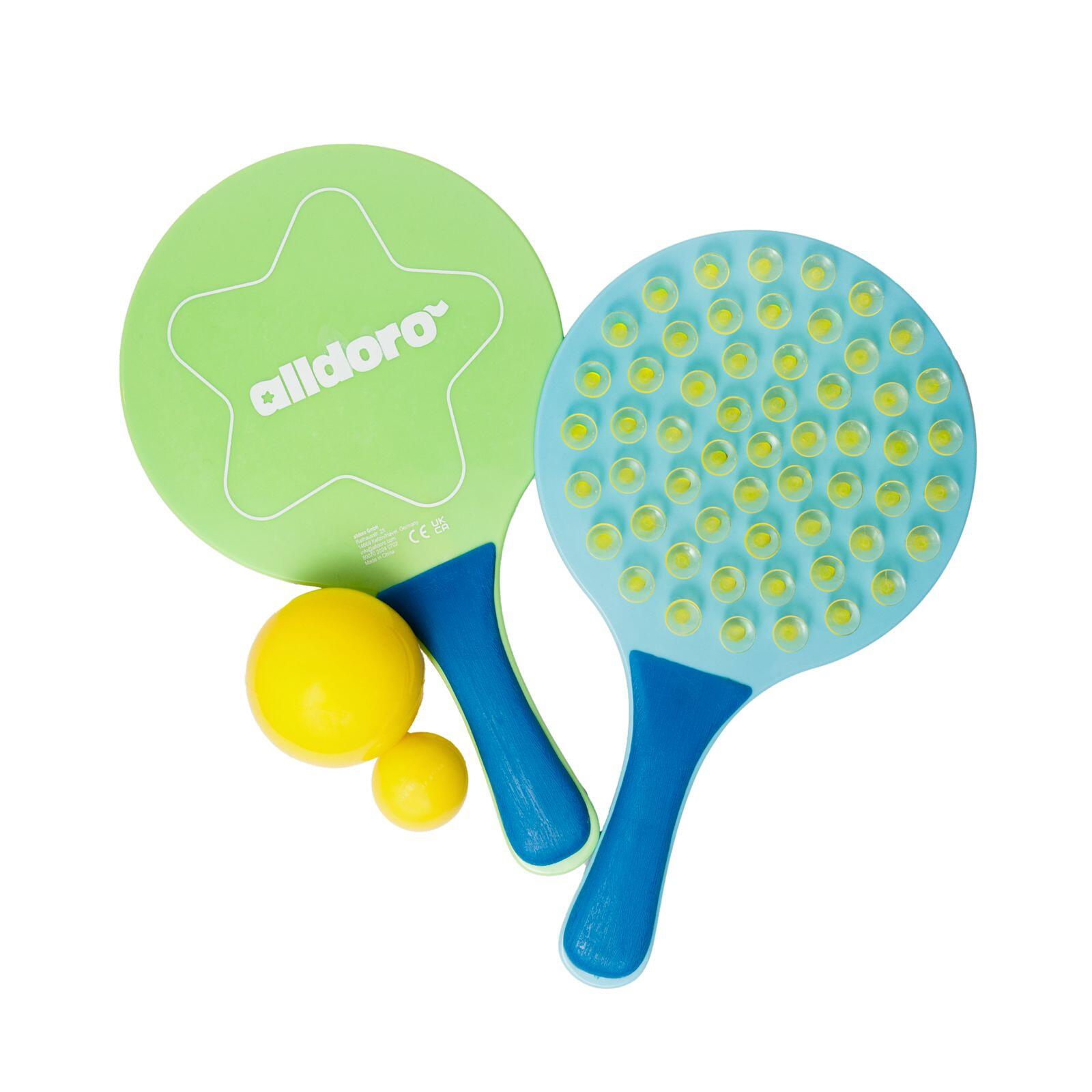 ALLDORO Stick & Play 2in1 Beachtennis-Set mit Saugnapffunktion