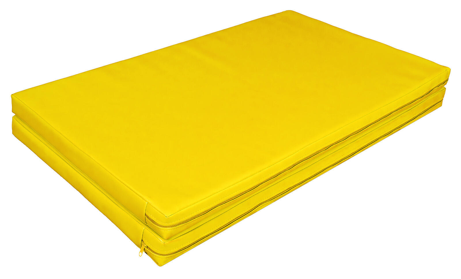Materac dwuczęściowy z rzepami UNDERFIT 130 x 120 x 6 cm twardy żółty 6/7