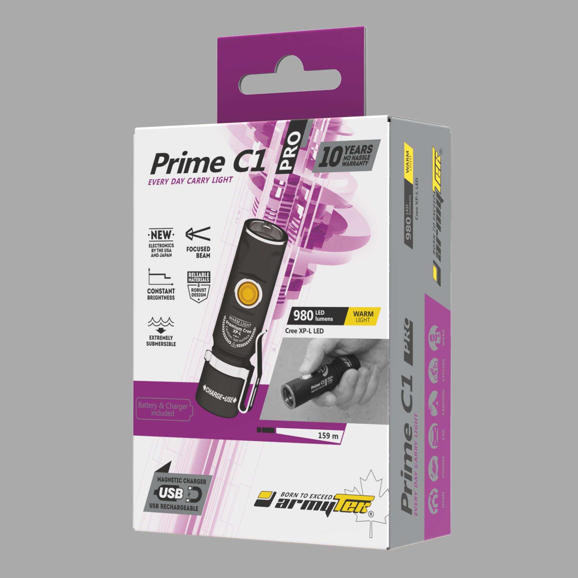 Latarka Armytek Prime C1 Pro Magnet USB Warm 900 lumenów 2/7