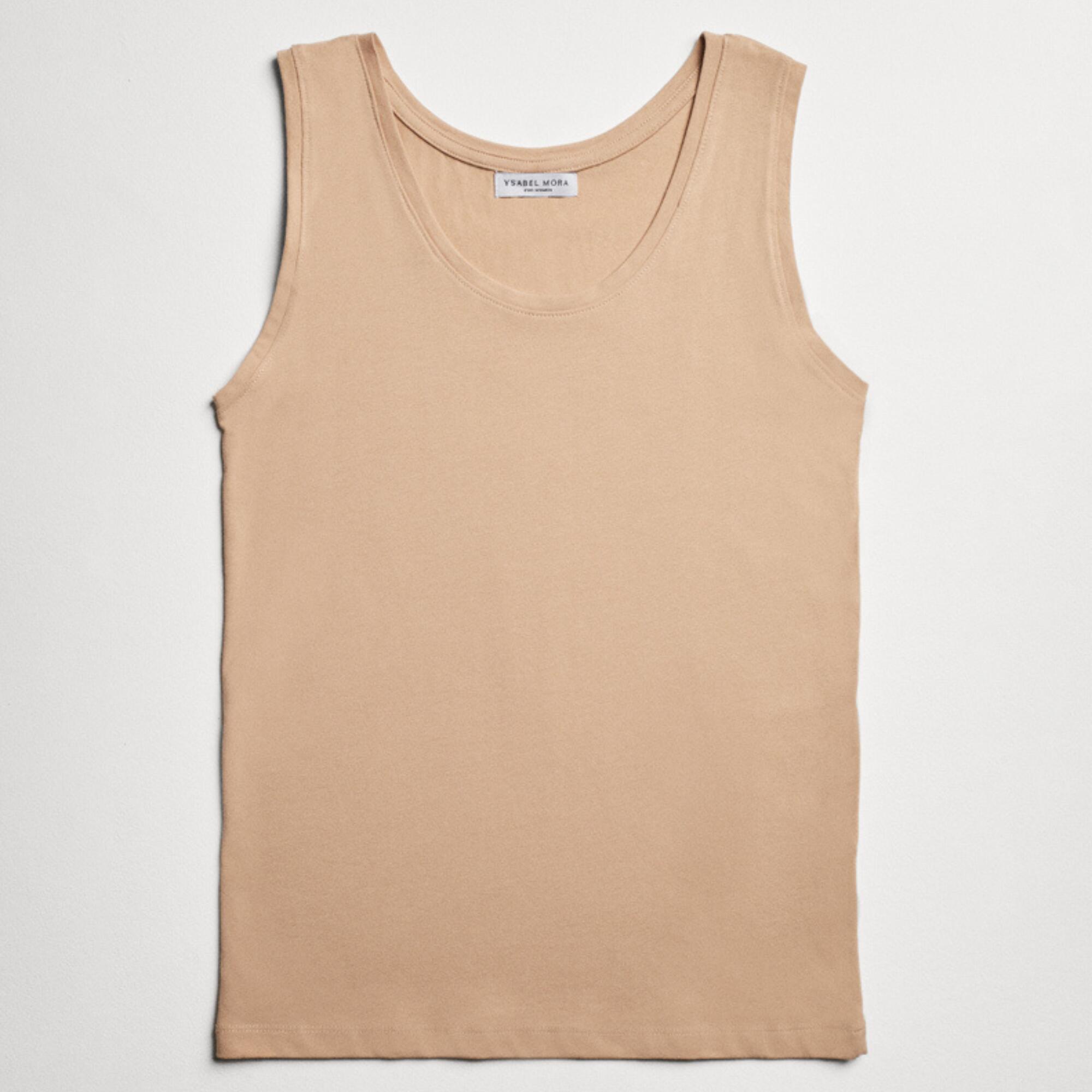 Camiseta interior tirante ancho algodón nude