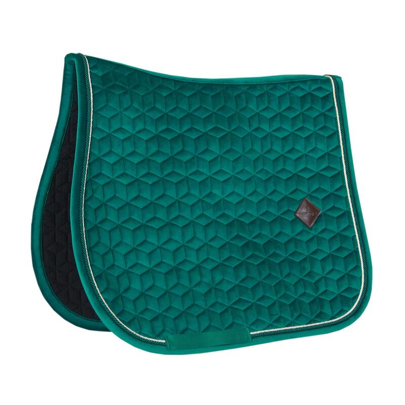 Tapis de selle COB - Vert foncé - Velours - Saut d'obstacles