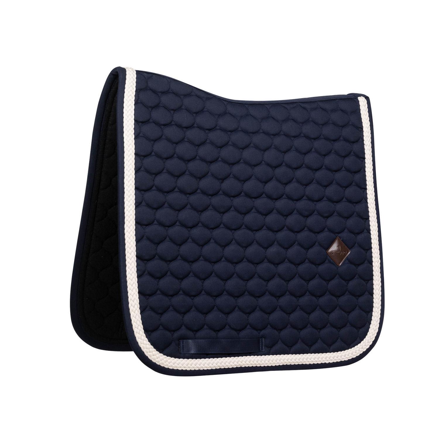 KENTUCKY HORSEWEAR Zadeldoek met gevlochten koord dressuur marine - FULL