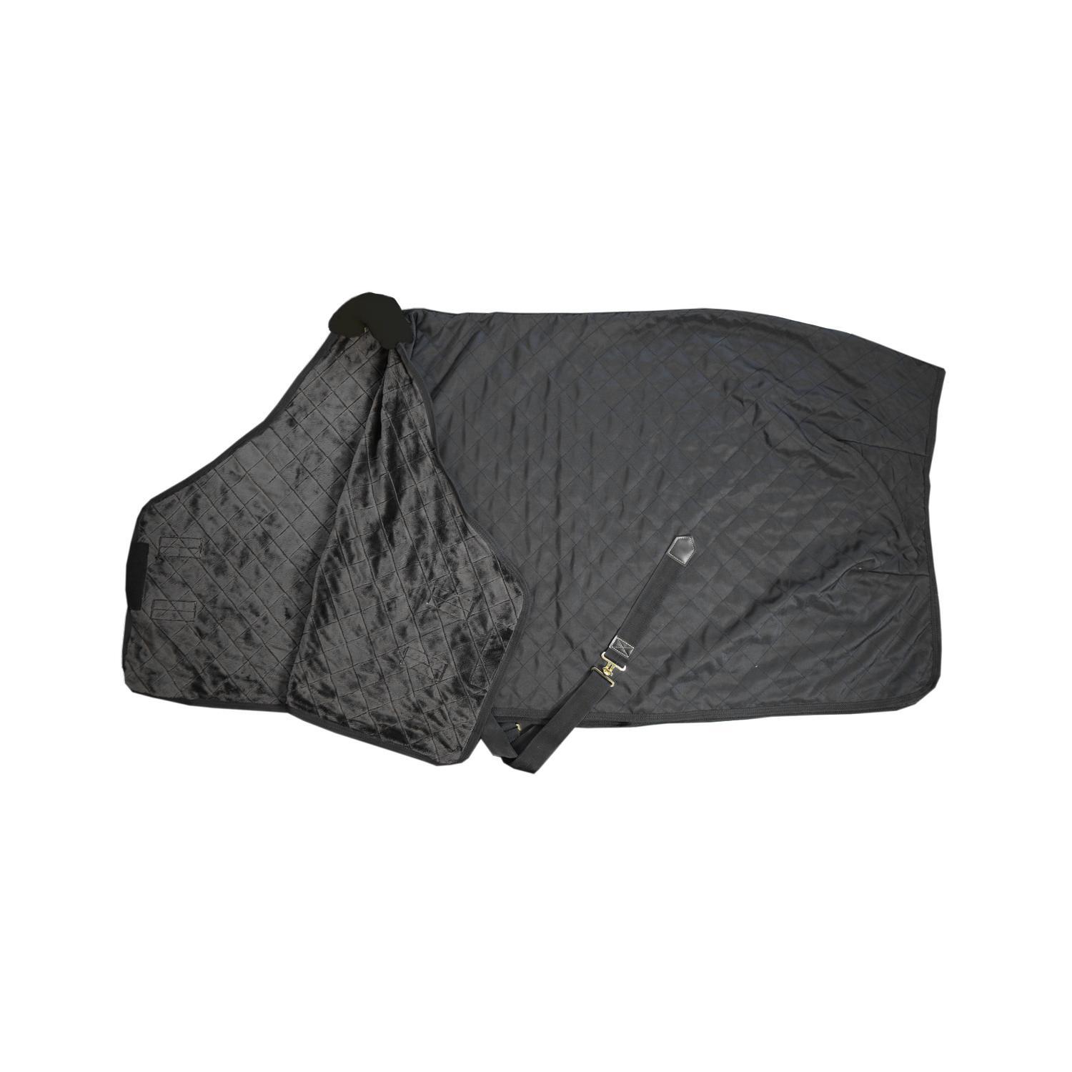 Kentucky Horsewear - Couverture D’écurie - 600d - 125 Cm / 5'9 - Fourrure De Lapin Vegan - Noir/noir - Couverture Cheval - Noir - 125 Cm - Decathlon