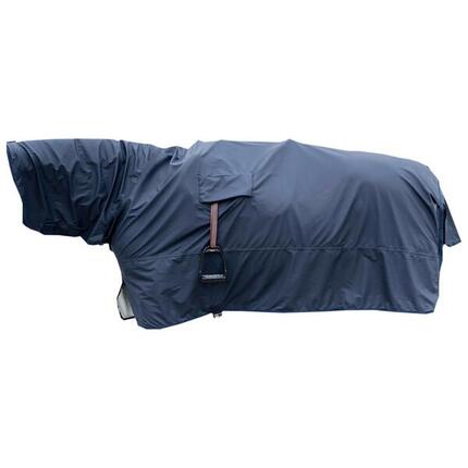 Rain coat 100% waterproof with stirrup holes marine Size L, 6'6-7'0