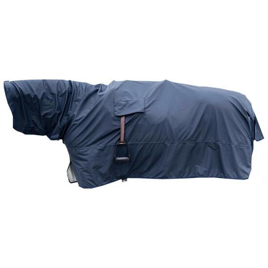 Rain coat 100% waterproof with stirrup holes marine Size L, 6'6-7'0