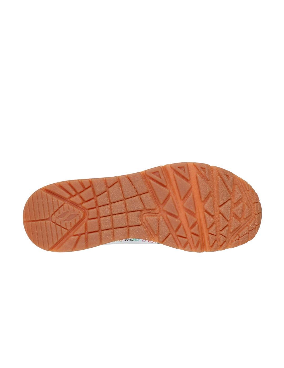 Baskets pour femme Skechers Jgoldcrown uno - love Blanc 5/5