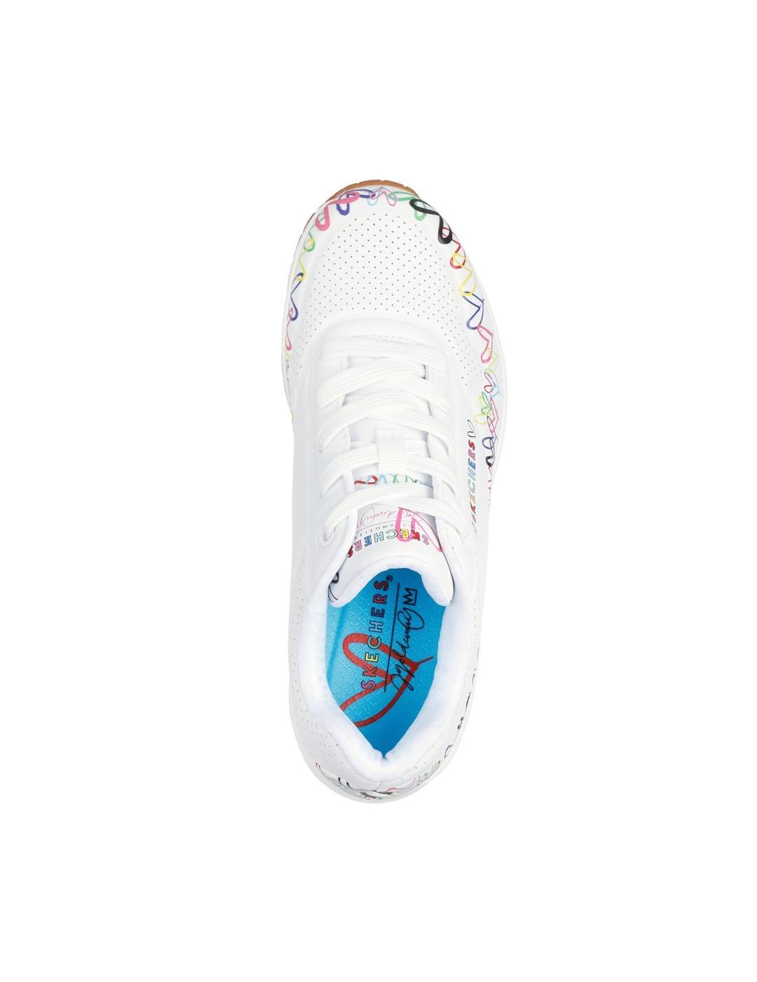 Baskets pour femme Skechers Jgoldcrown uno - love Blanc 4/5