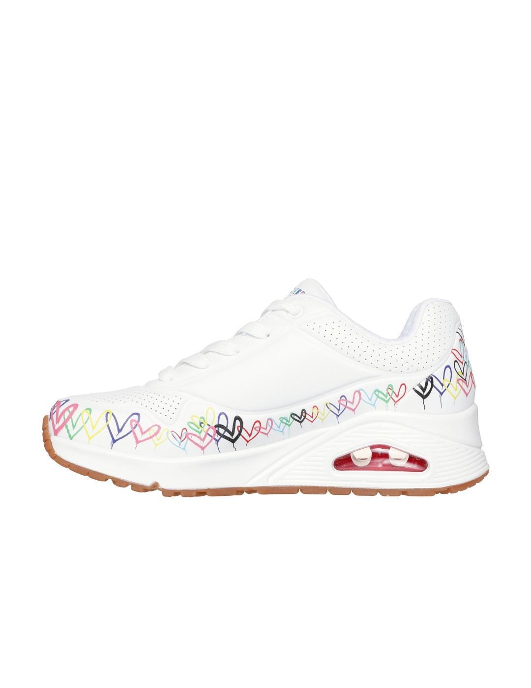 Baskets pour femme Skechers Jgoldcrown uno - love Blanc 2/5