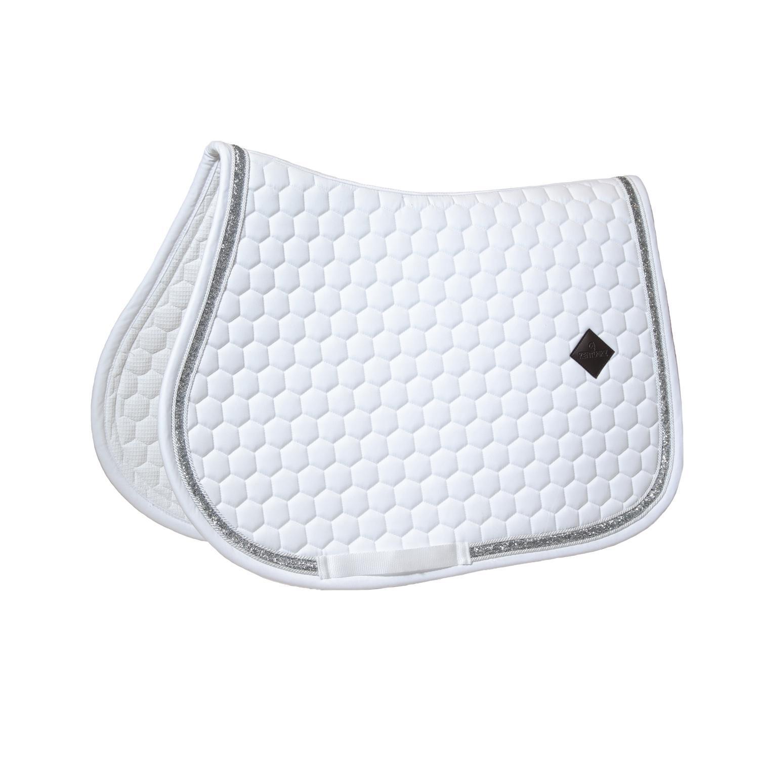 Kentucky Horsewear - Tapis Glitter Band Jumping Blanc/agent - Tapis De Selle - Blanc|noir - Fs - Decathlon