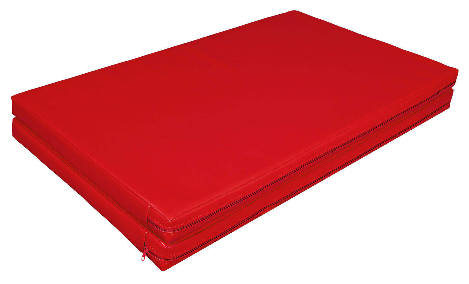 Materac dwuczęściowy z rzepami UNDERFIT 130 x 120 x 6 cm twardy czerwony 6/7