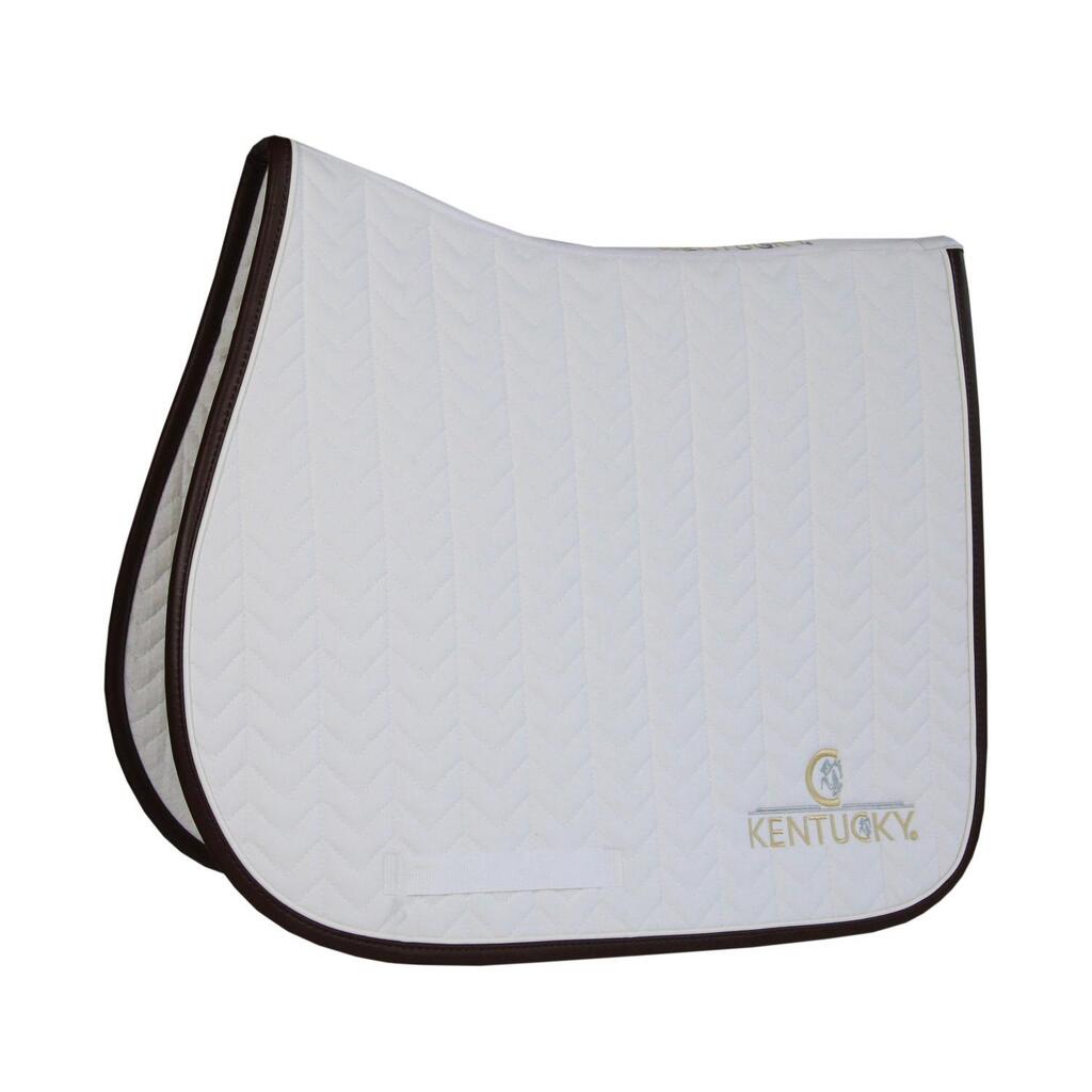 Saddle Pad leather fishbone show jumping white