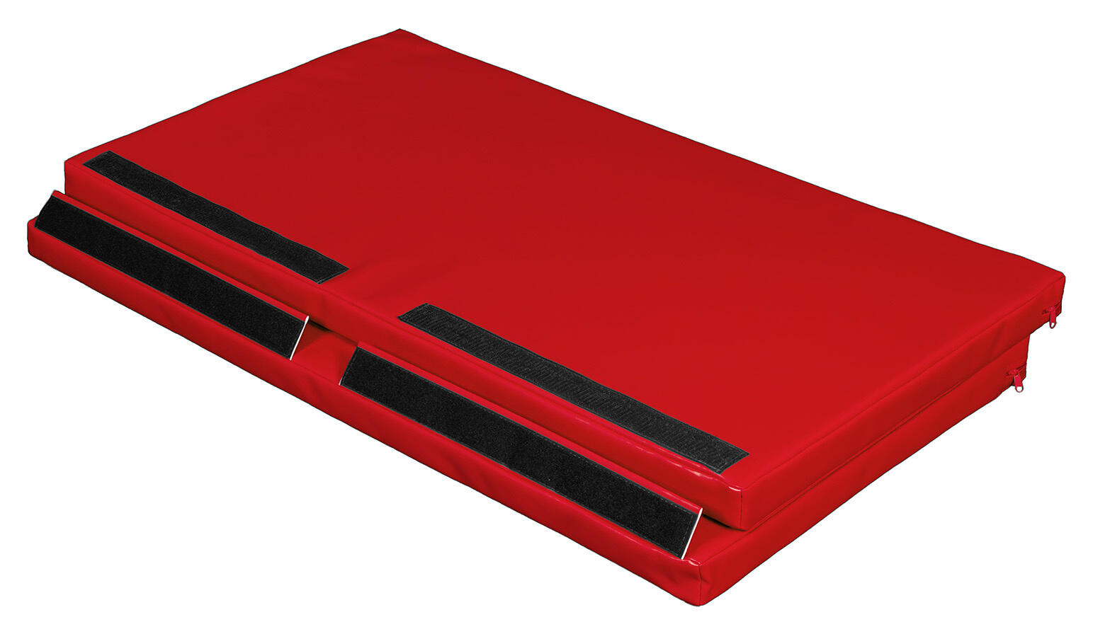 Materac dwuczęściowy z rzepami UNDERFIT 130 x 120 x 6 cm twardy czerwony 5/7