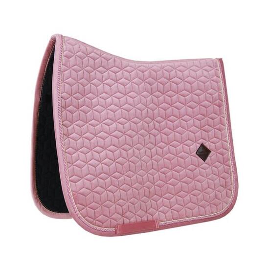 Tapis de selle dressage velours vieux rose