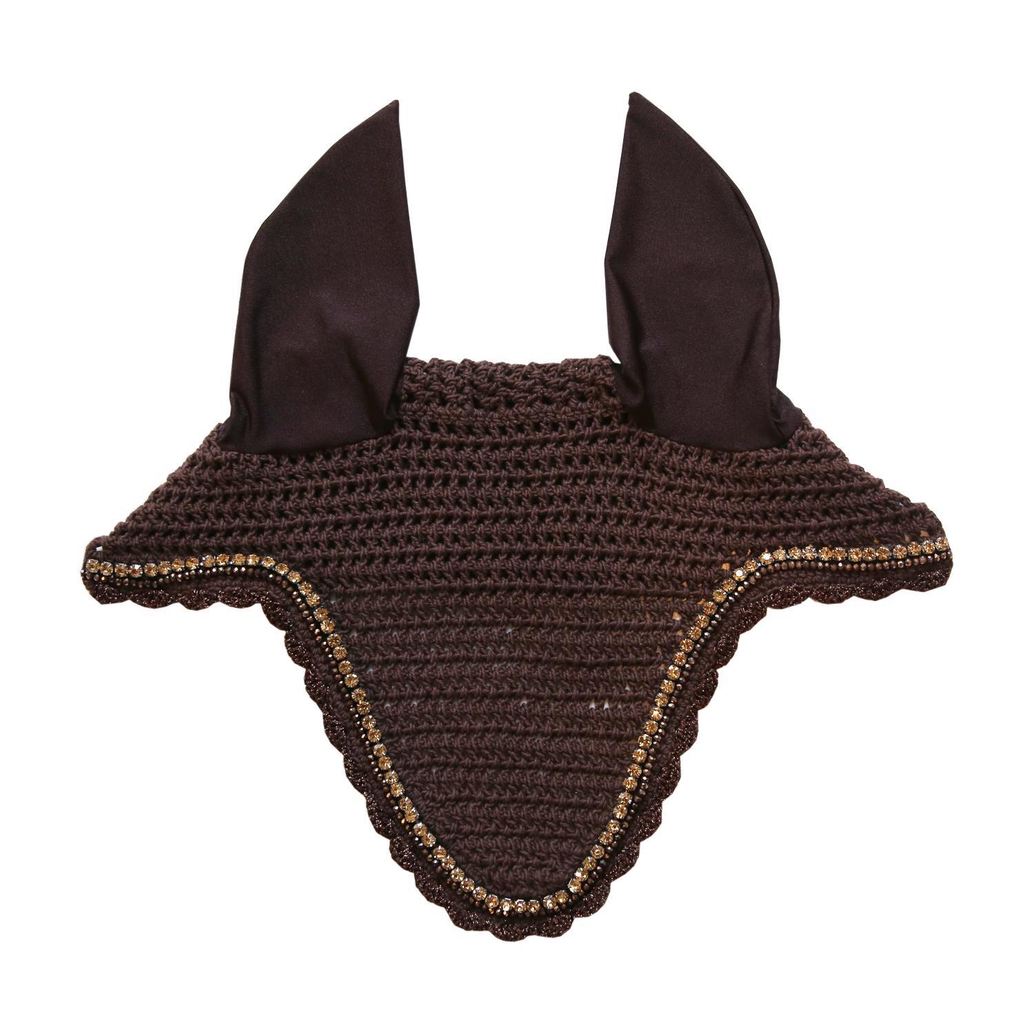 KENTUCKY HORSEWEAR Oornetje lang stone & pearl bruin